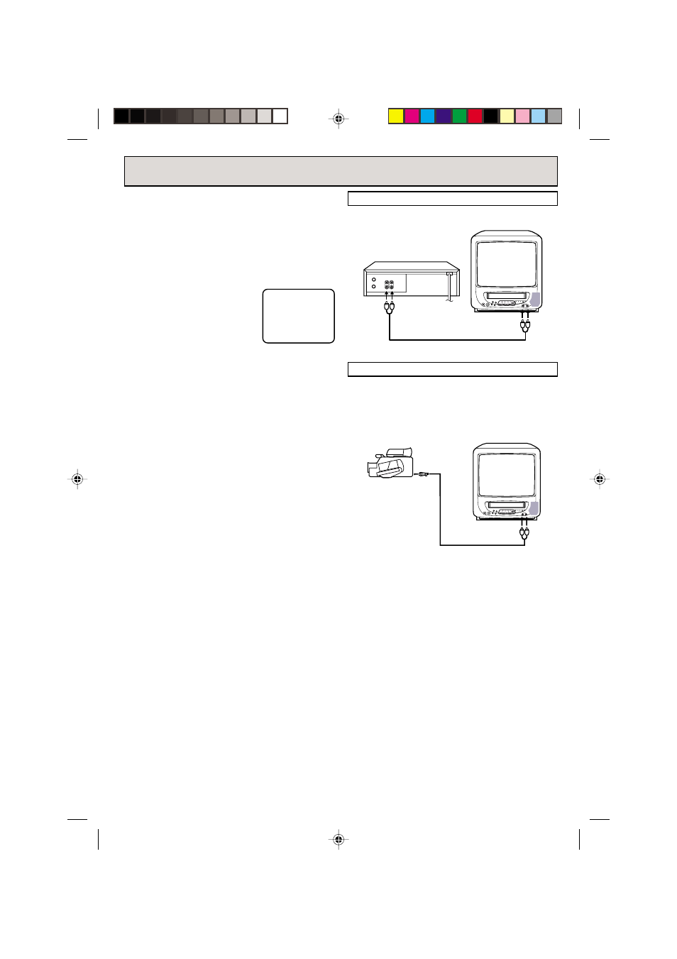 Duplicating a video tape, Connection to vcr, Connection to camcorder | Memorex MVT2140 User Manual | Page 24 / 29