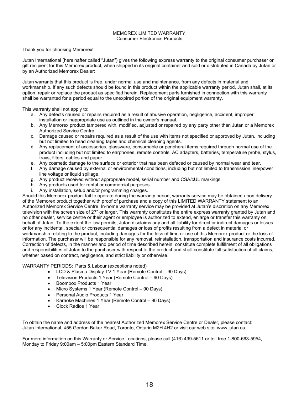 Memorex MX7300 User Manual | Page 19 / 20