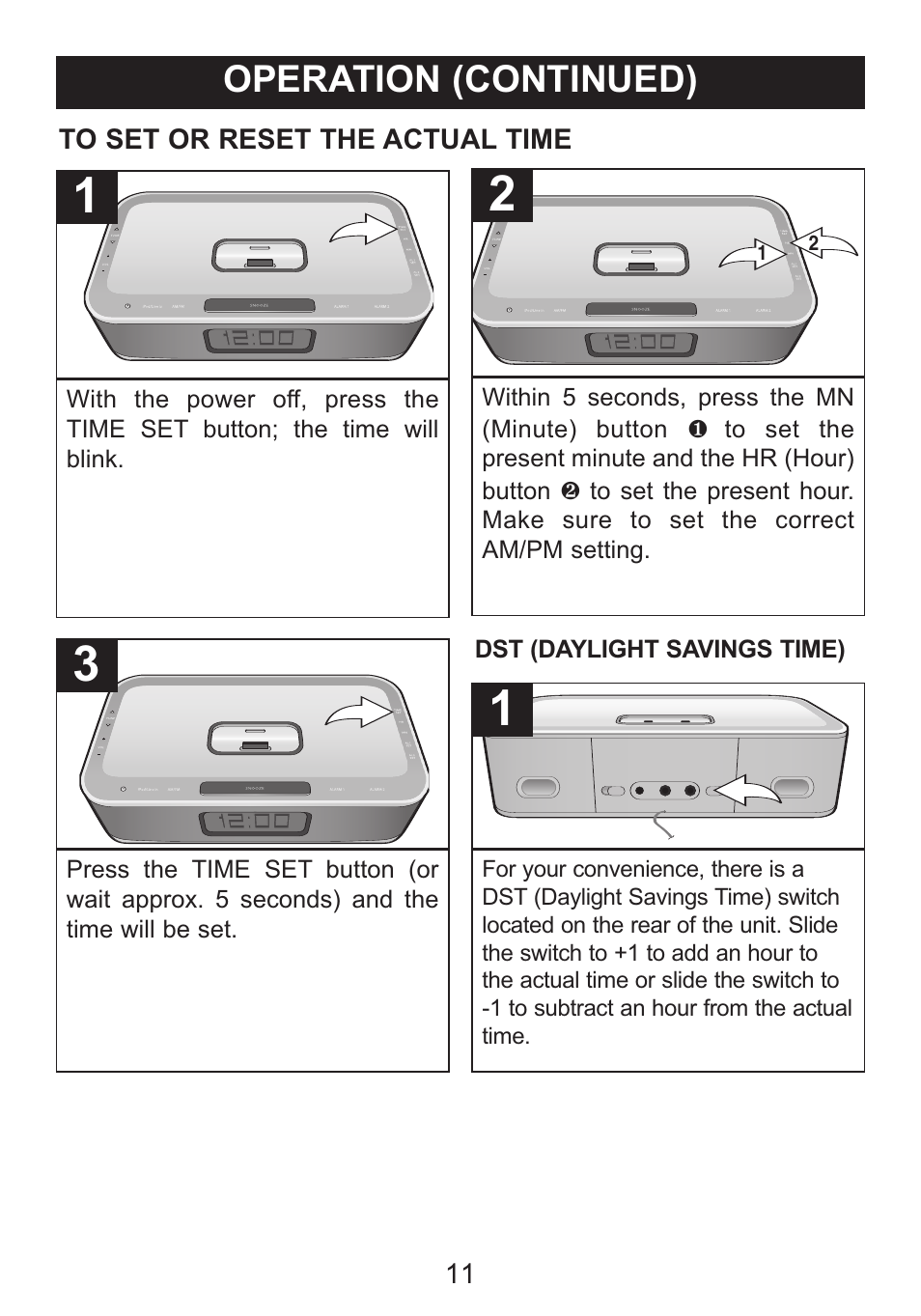Operation (continued) | Memorex iWake Mi4004 User Manual | Page 12 / 42