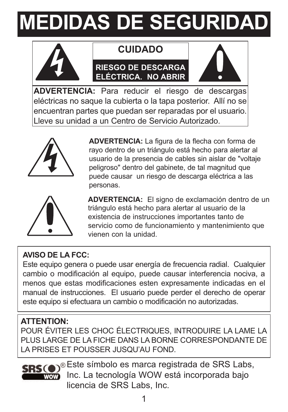 Medidas de seguridad, Cuidado | Memorex iWake Mi4004 User Manual | Page 23 / 42