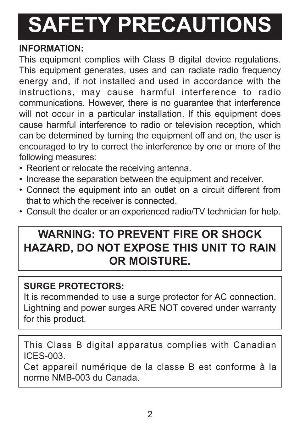 Safety precautions | Memorex iWake Mi4004 User Manual | Page 3 / 42