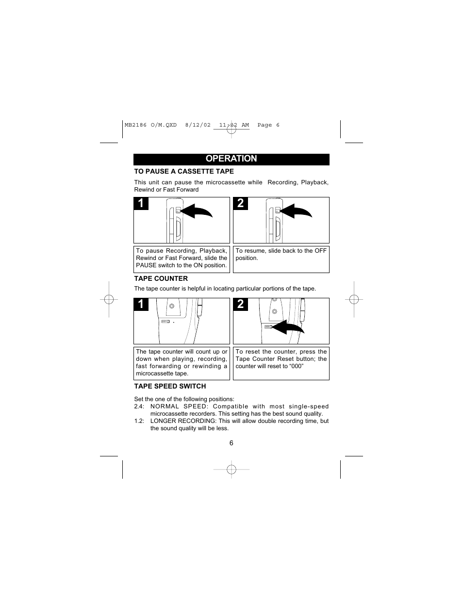 Operation | Memorex MB2186 User Manual | Page 7 / 13