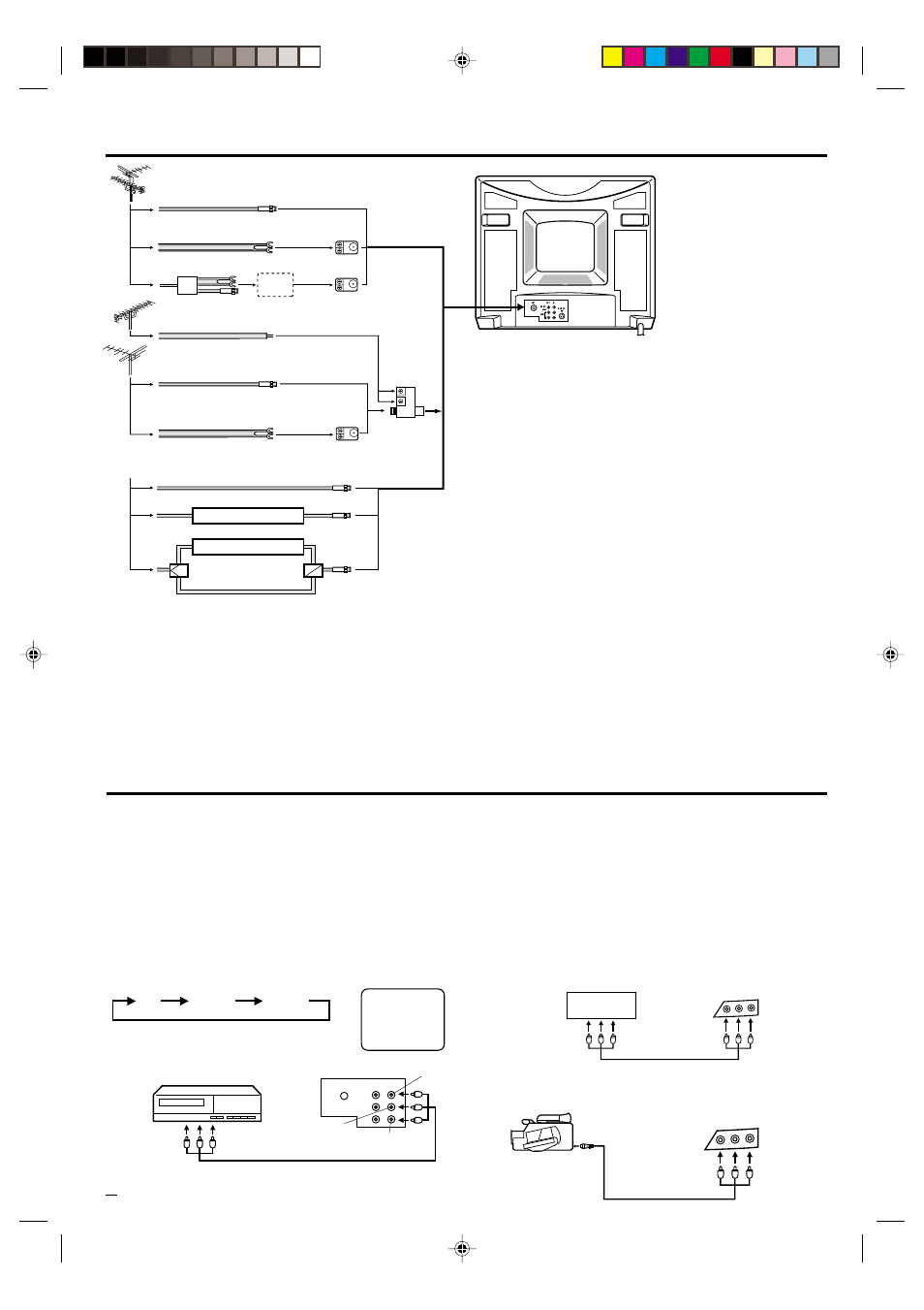 Conexiones de antena, Conexiones de toma audio/video, Seleccion tv/av | Rl mono | Memorex MT2252S MT2271S User Manual | Page 18 / 24