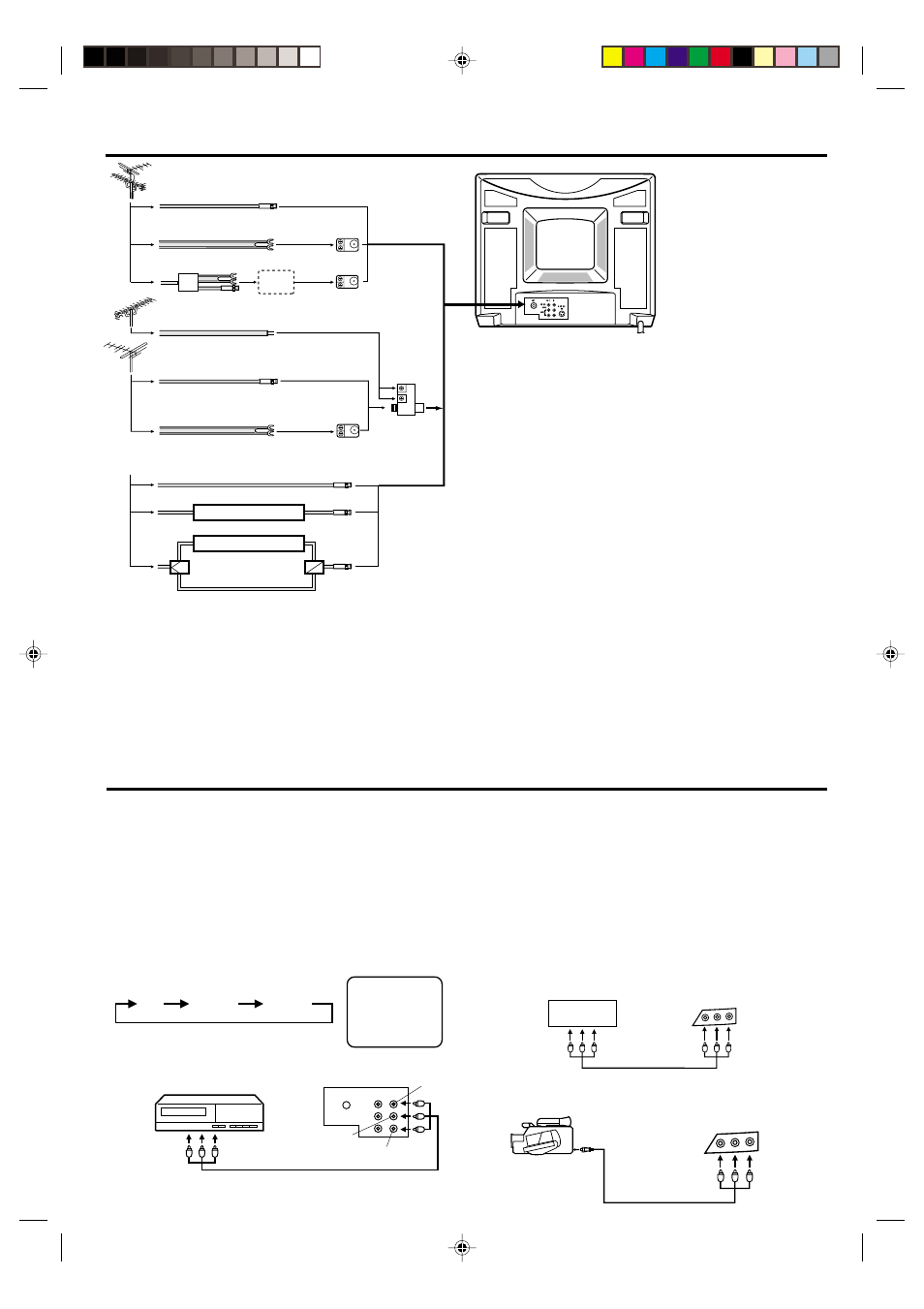 Antenna/catv connections, Audio/video jack connections, Tv/av selection | Memorex MT2252S MT2271S User Manual | Page 6 / 24