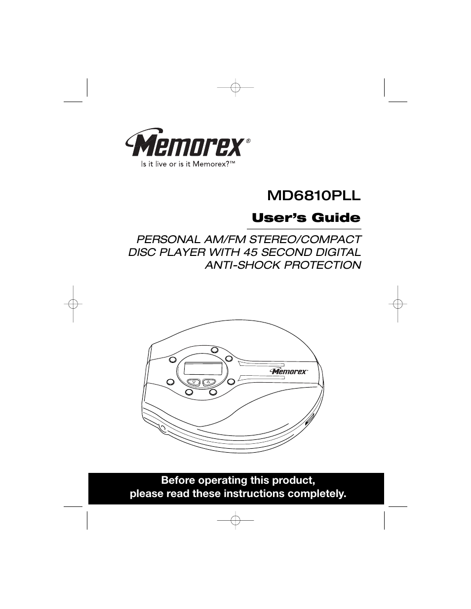 Memorex MD6810PLL User Manual | 19 pages