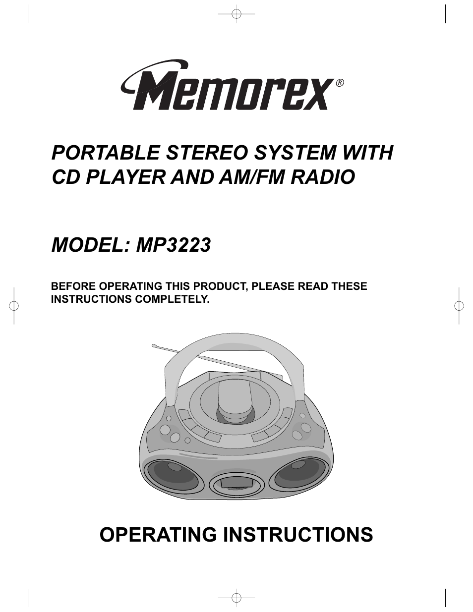 Memorex MP3223 User Manual | 16 pages