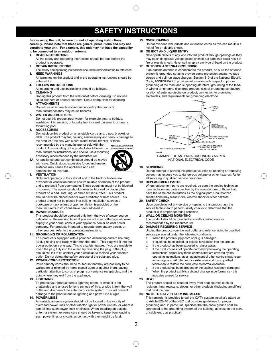 Safety instructions | Memorex MP3223 User Manual | Page 3 / 16