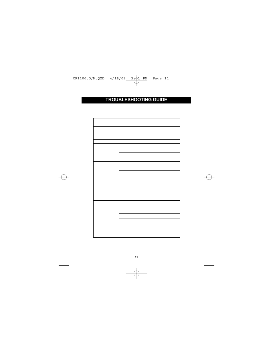 Troubleshooting guide | Memorex MSP-CR1100 User Manual | Page 12 / 14