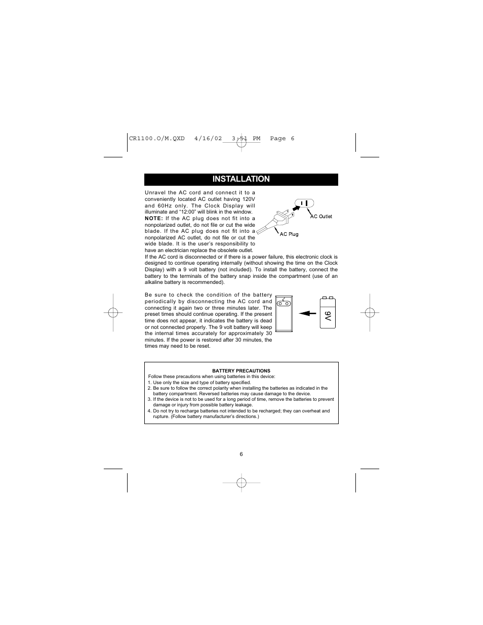 Installation | Memorex MSP-CR1100 User Manual | Page 7 / 14