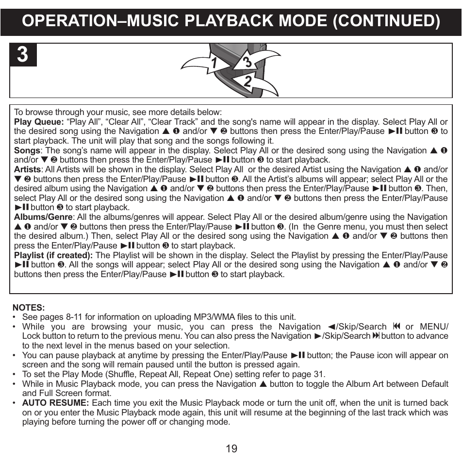Operation–music playback mode (continued) | Memorex MMP8568-SPT User Manual | Page 20 / 92