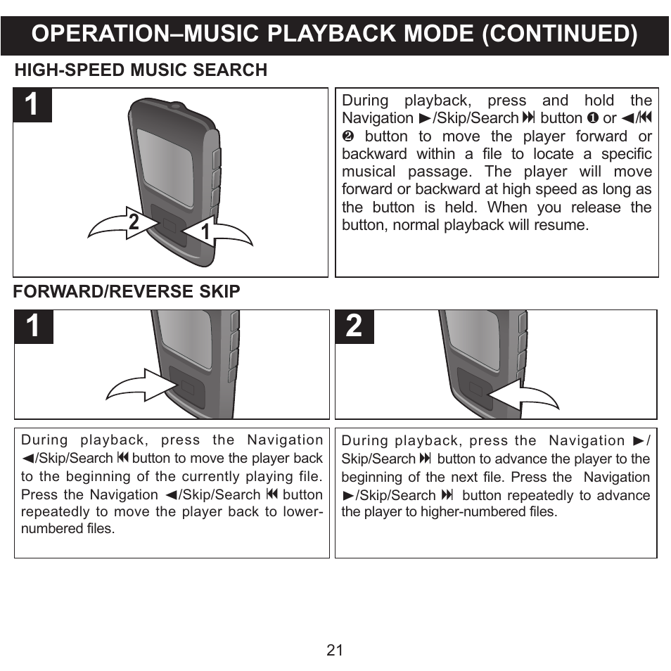 Operation–music playback mode (continued) | Memorex MMP8568-SPT User Manual | Page 22 / 92