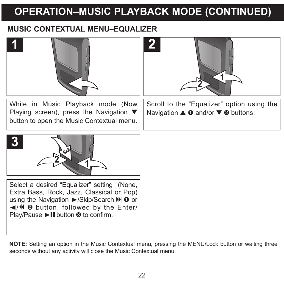 Operation–music playback mode (continued) | Memorex MMP8568-SPT User Manual | Page 23 / 92