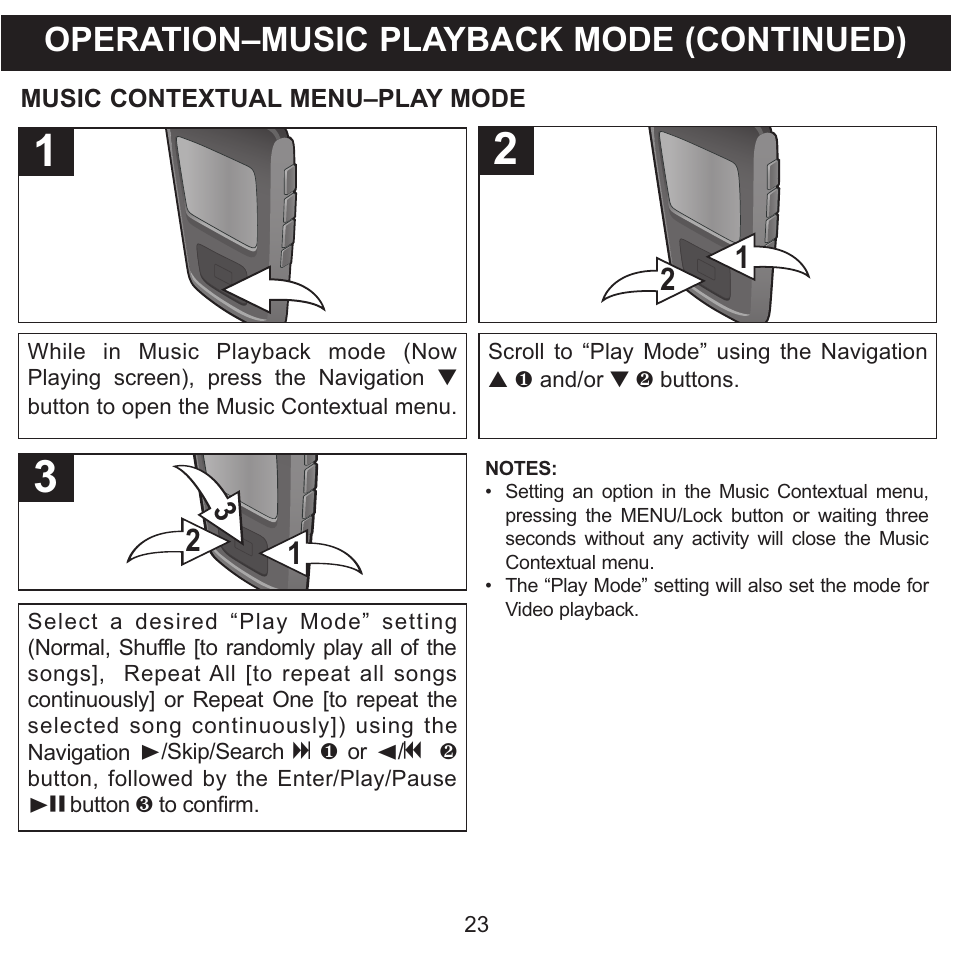 Operation–music playback mode (continued) | Memorex MMP8568-SPT User Manual | Page 24 / 92