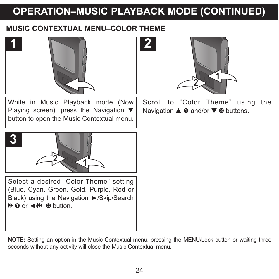 Operation–music playback mode (continued) | Memorex MMP8568-SPT User Manual | Page 25 / 92