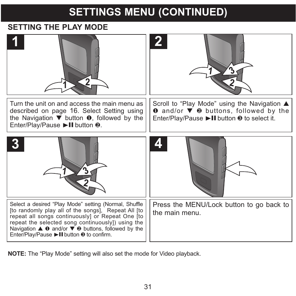 Settings menu (continued) | Memorex MMP8568-SPT User Manual | Page 32 / 92