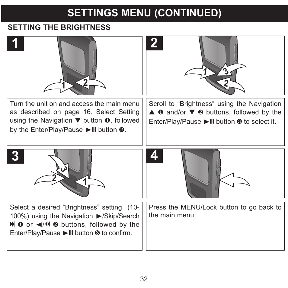 Settings menu (continued) | Memorex MMP8568-SPT User Manual | Page 33 / 92