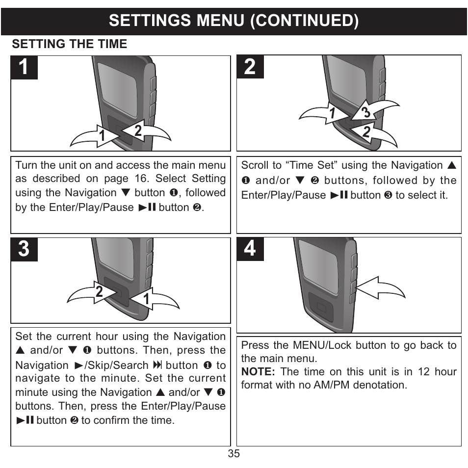 Settings menu (continued) | Memorex MMP8568-SPT User Manual | Page 36 / 92