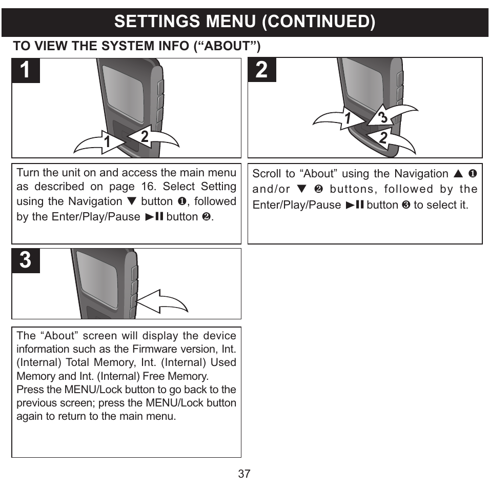Settings menu (continued) | Memorex MMP8568-SPT User Manual | Page 38 / 92