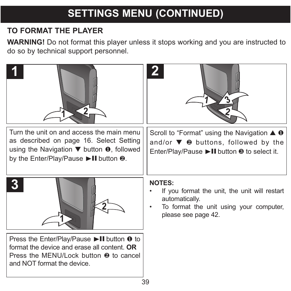 Settings menu (continued) | Memorex MMP8568-SPT User Manual | Page 40 / 92