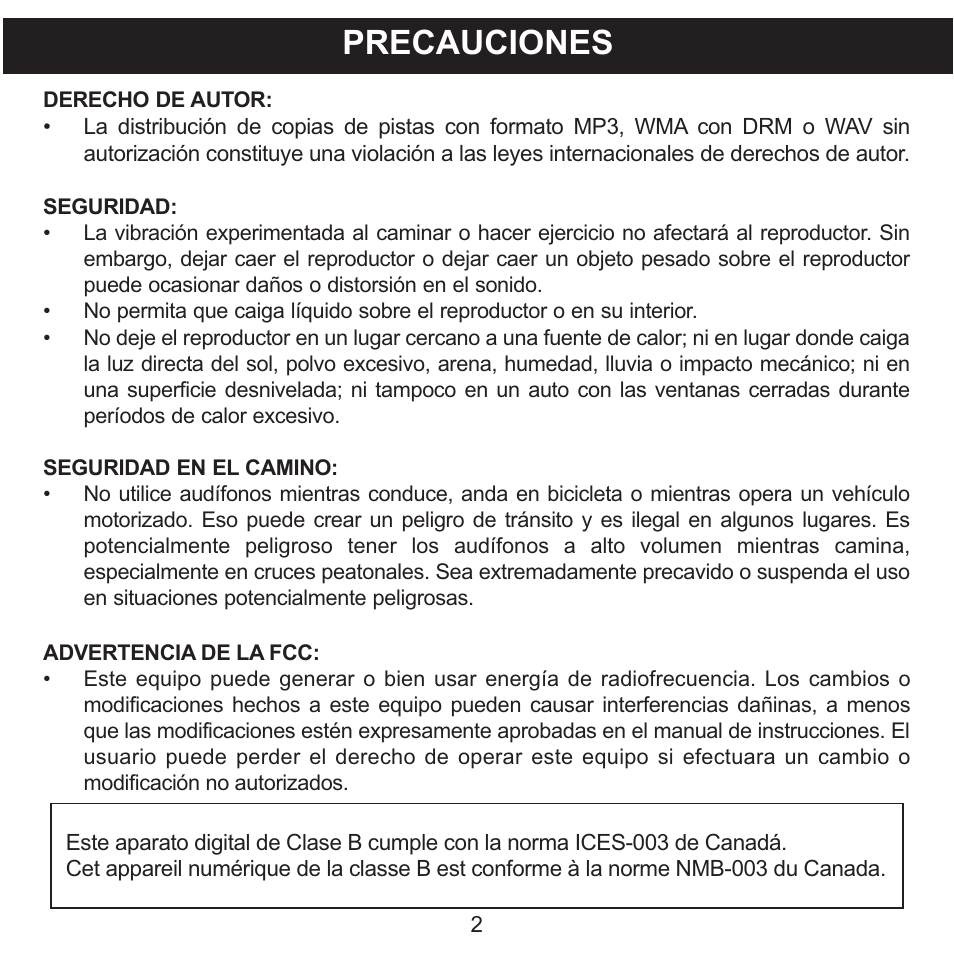 Precauciones | Memorex MMP8568-SPT User Manual | Page 48 / 92