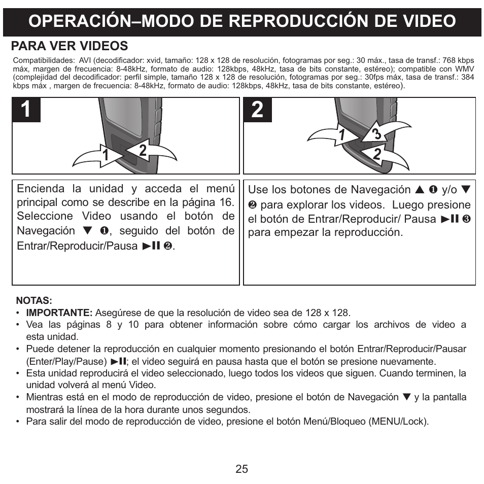 Operación–modo de reproducción de video | Memorex MMP8568-SPT User Manual | Page 71 / 92