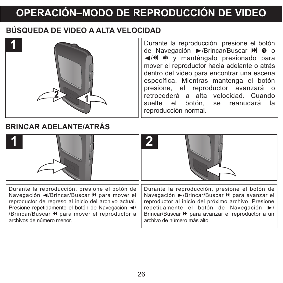 Operación–modo de reproducción de video | Memorex MMP8568-SPT User Manual | Page 72 / 92