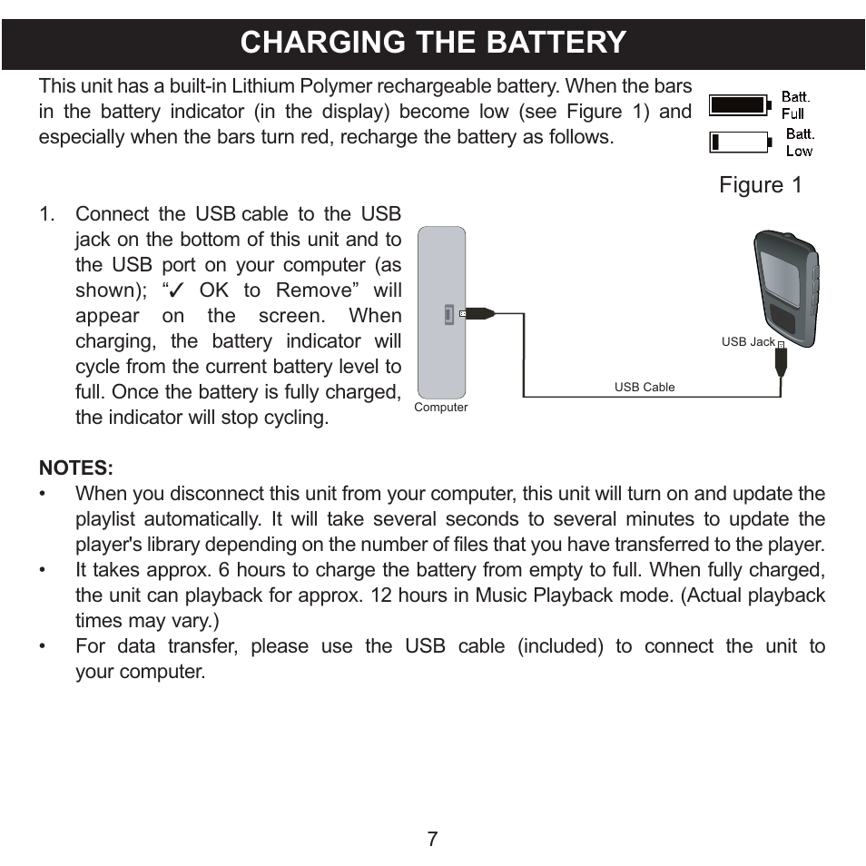 Charging the battery, Figure 1 | Memorex MMP8568-SPT User Manual | Page 8 / 92