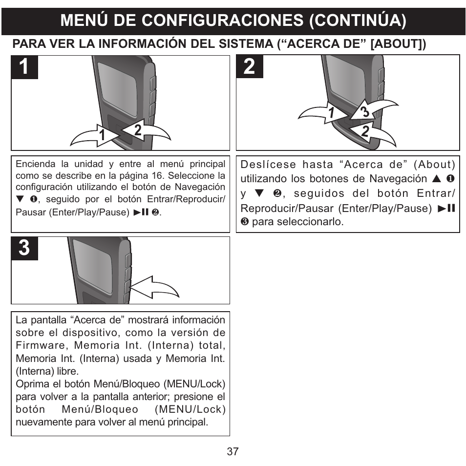 Menú de configuraciones (continúa) | Memorex MMP8568-SPT User Manual | Page 83 / 92
