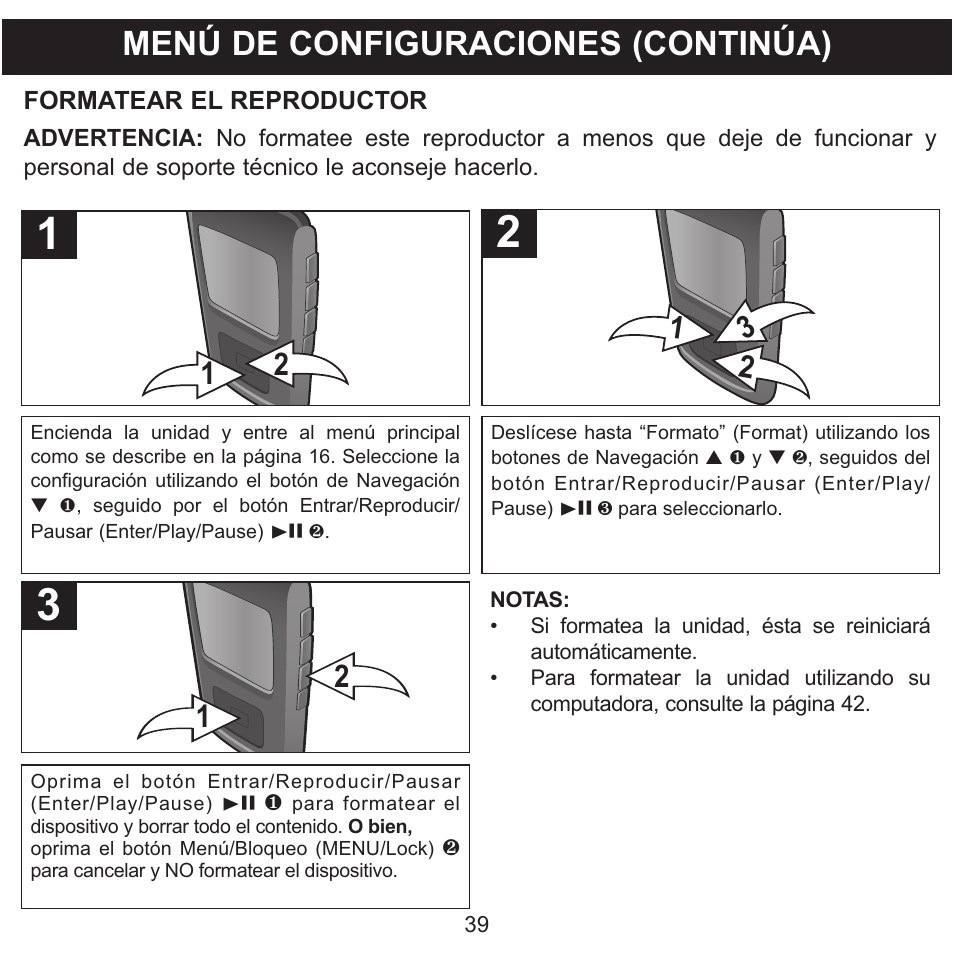 Menú de configuraciones (continúa) | Memorex MMP8568-SPT User Manual | Page 85 / 92