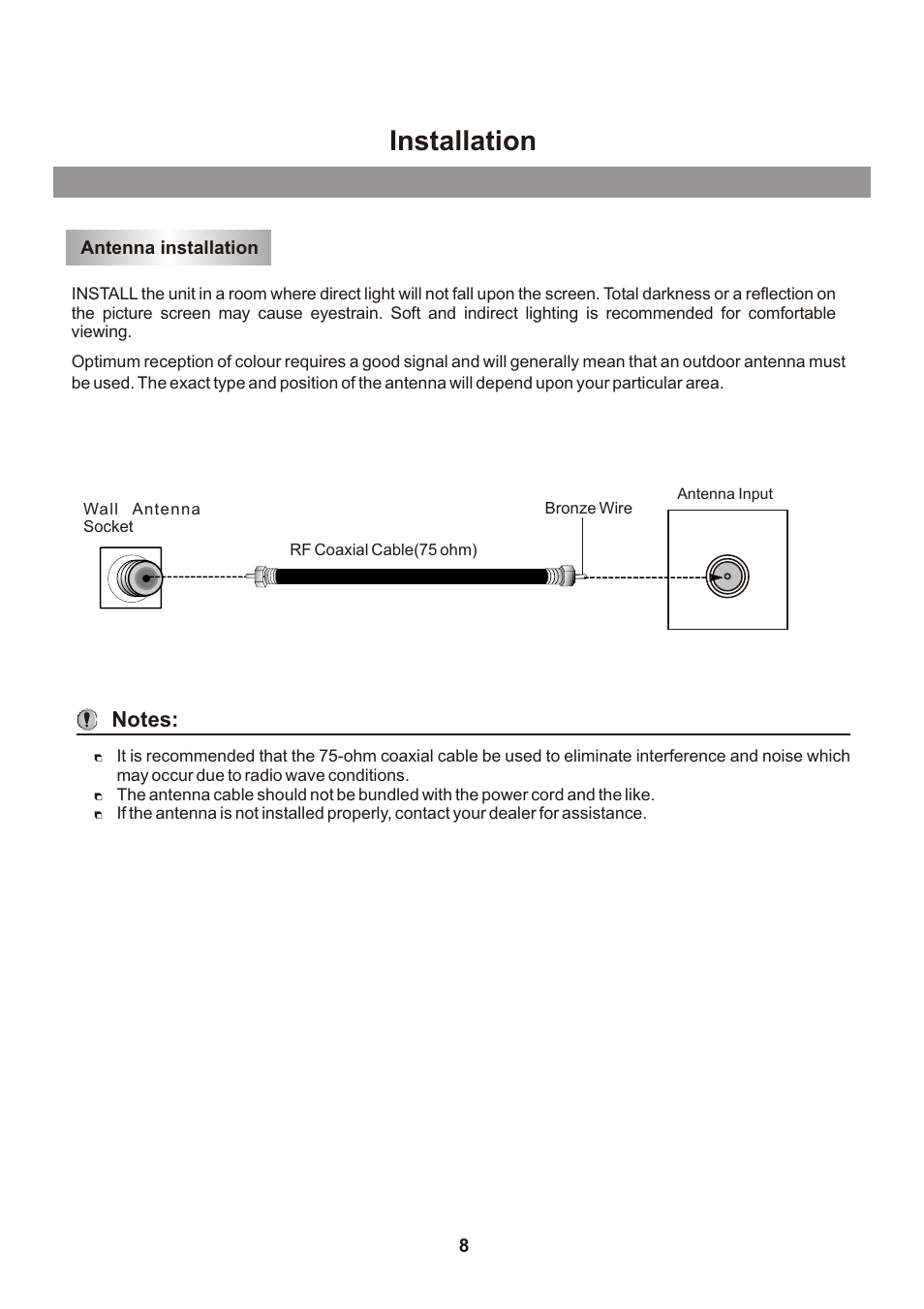 Installation | Memorex Flat Screen Tv User Manual | Page 10 / 71