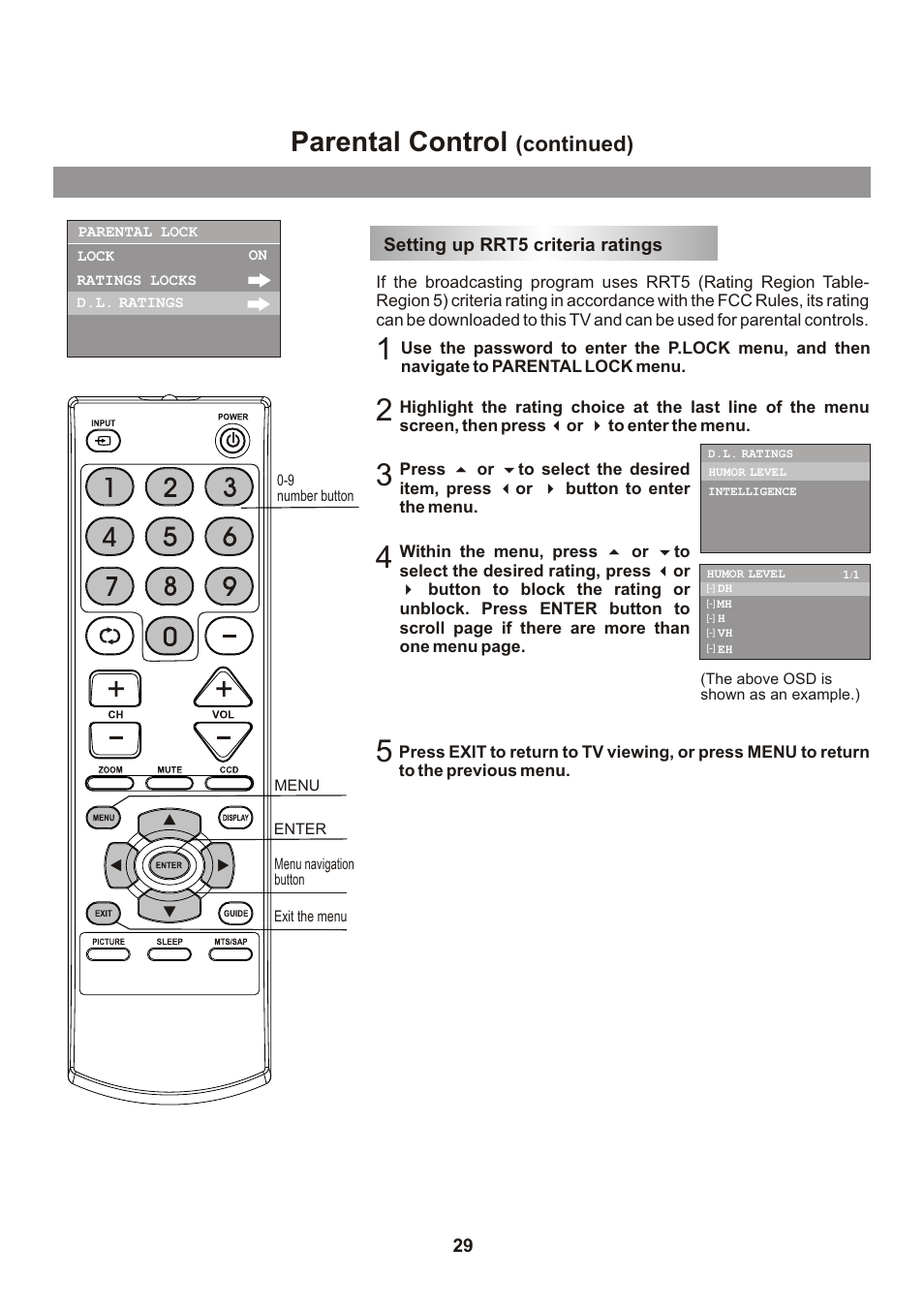 Parental control, Continued) | Memorex Flat Screen Tv User Manual | Page 31 / 71
