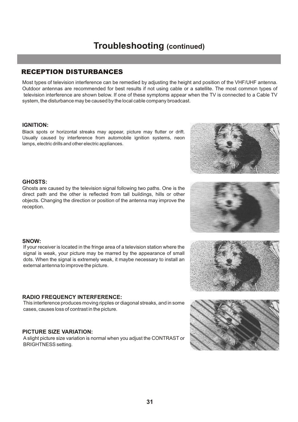 Troubleshooting, Continued) | Memorex Flat Screen Tv User Manual | Page 33 / 71