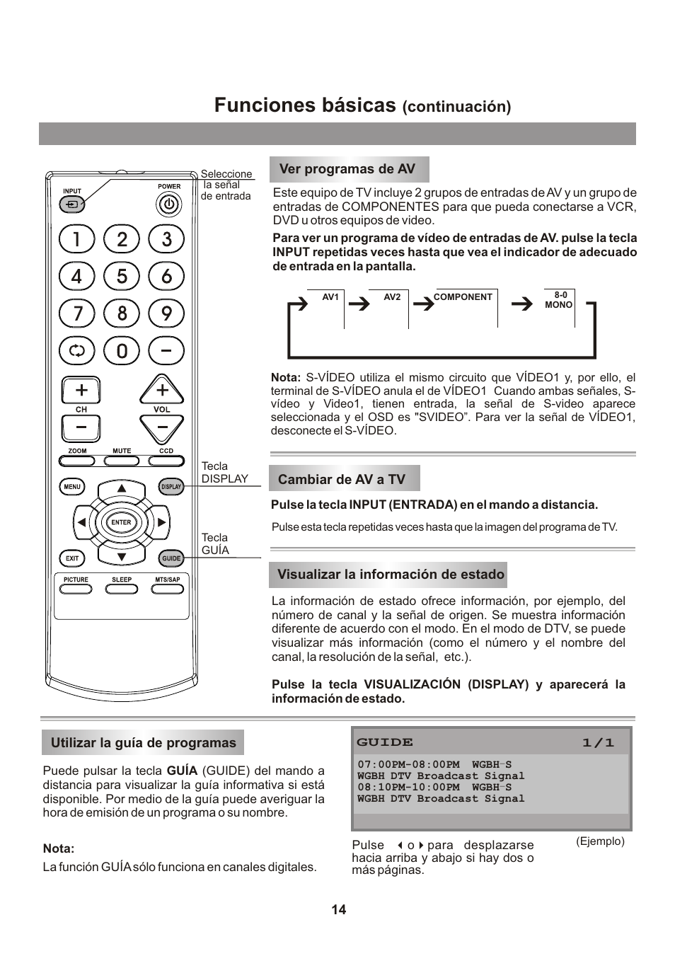 Funciones básicas, Continuación) | Memorex Flat Screen Tv User Manual | Page 50 / 71