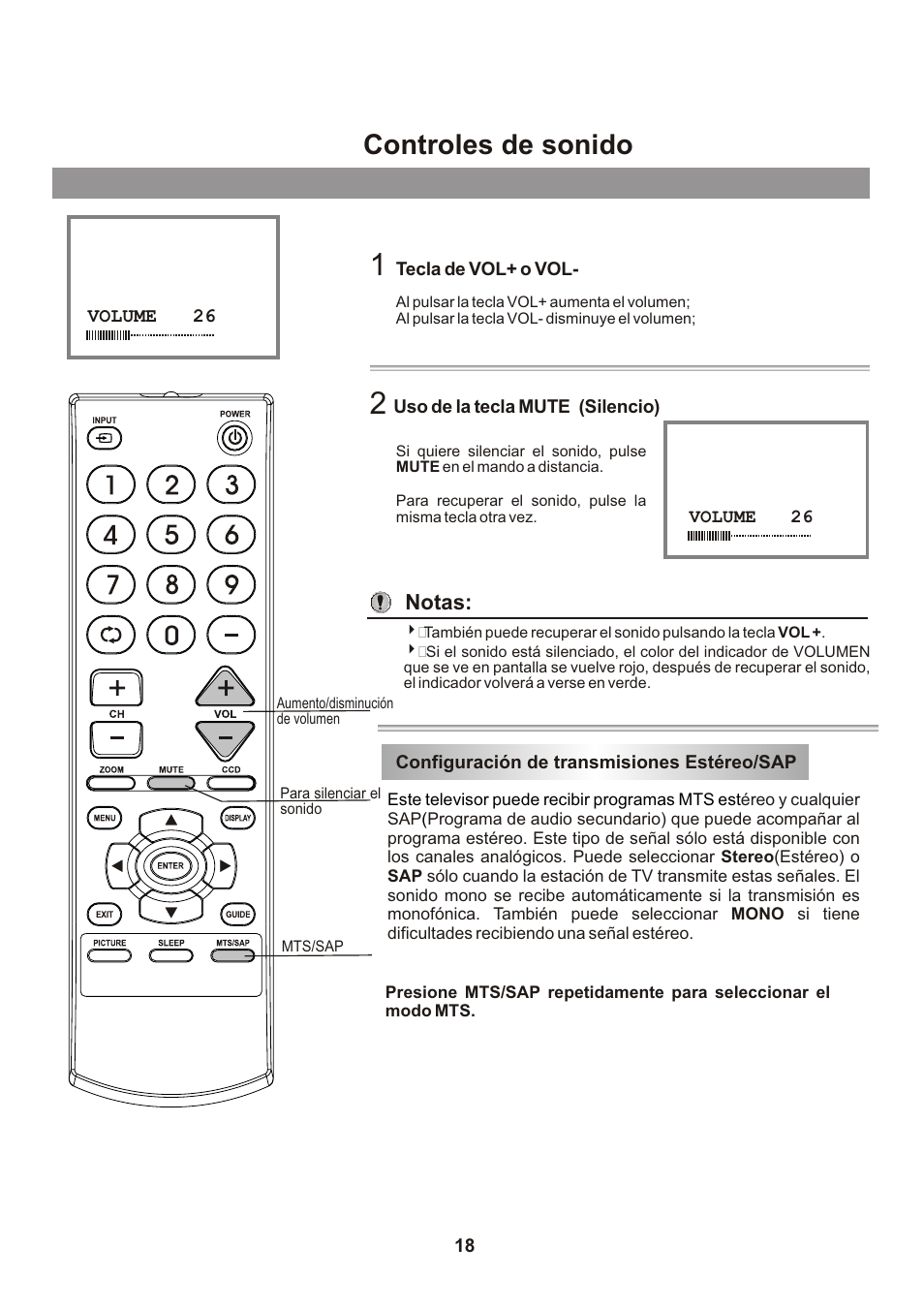 Controles de sonido | Memorex Flat Screen Tv User Manual | Page 54 / 71