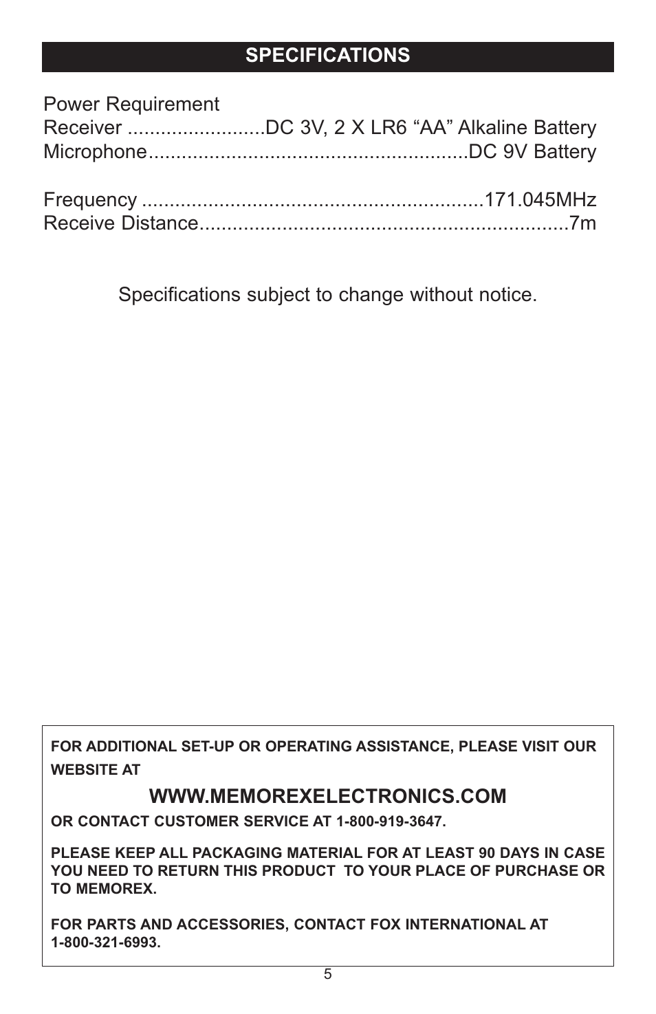 Memorex MKA381 User Manual | Page 6 / 7