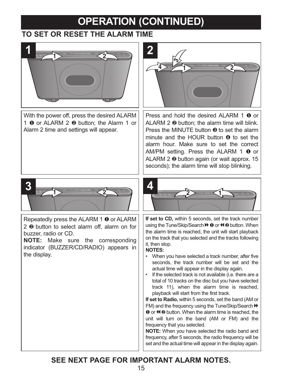 Operation (continued) | Memorex MC7101 User Manual | Page 16 / 22