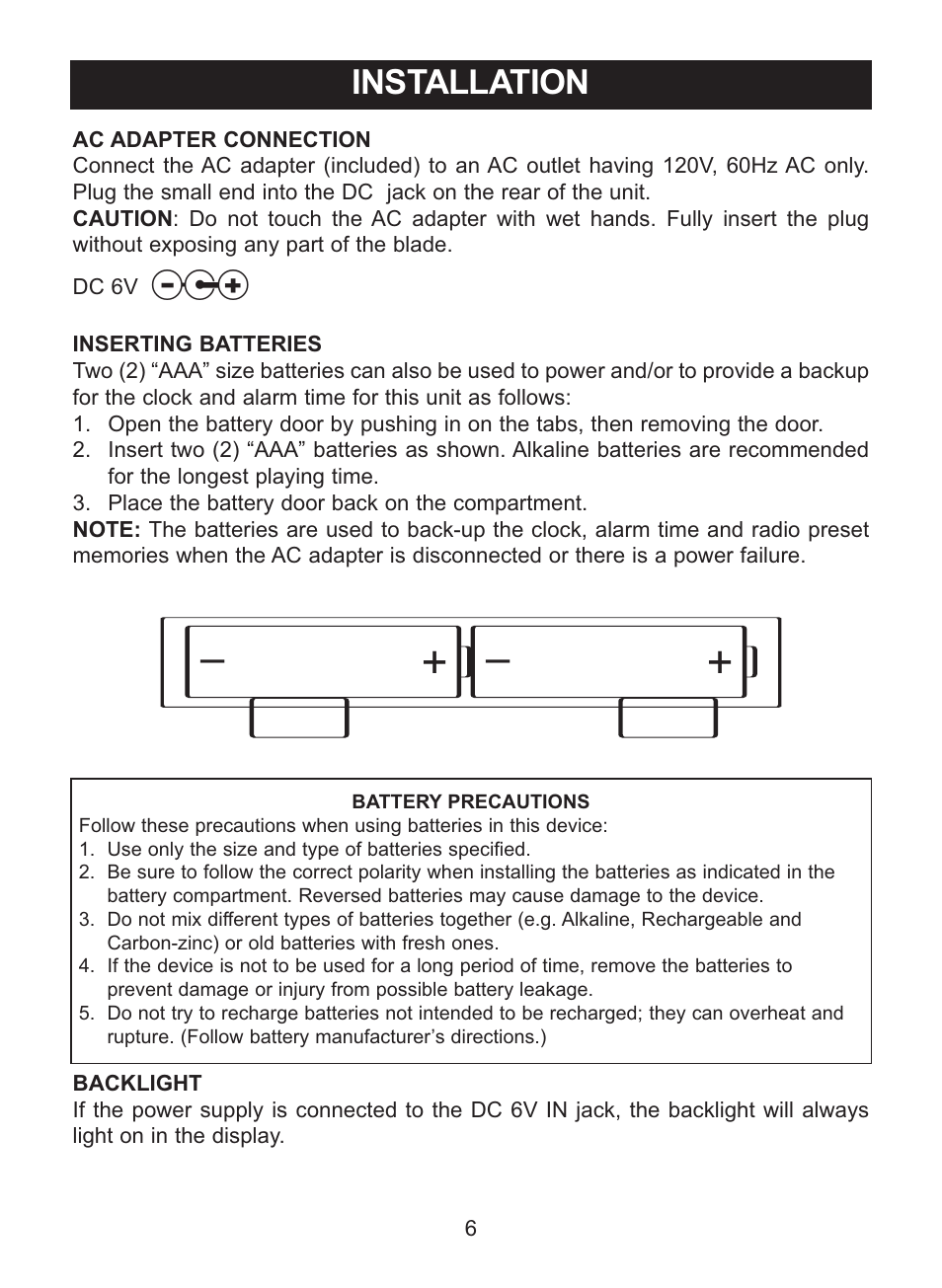 Installation | Memorex MC7101 User Manual | Page 7 / 22
