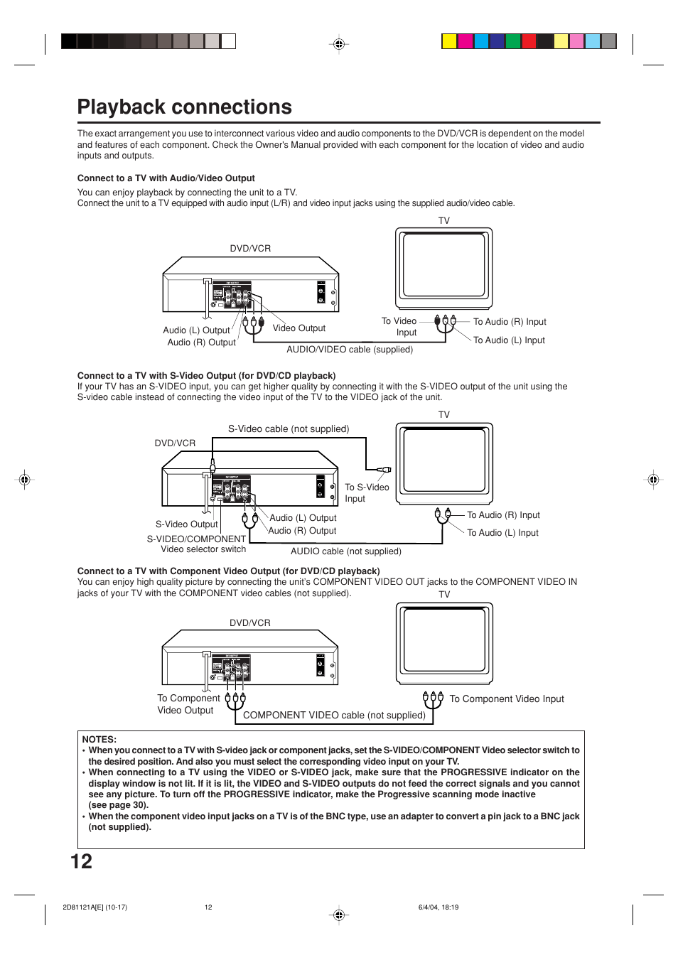 12 playback connections | Memorex MVD4540C User Manual | Page 12 / 68