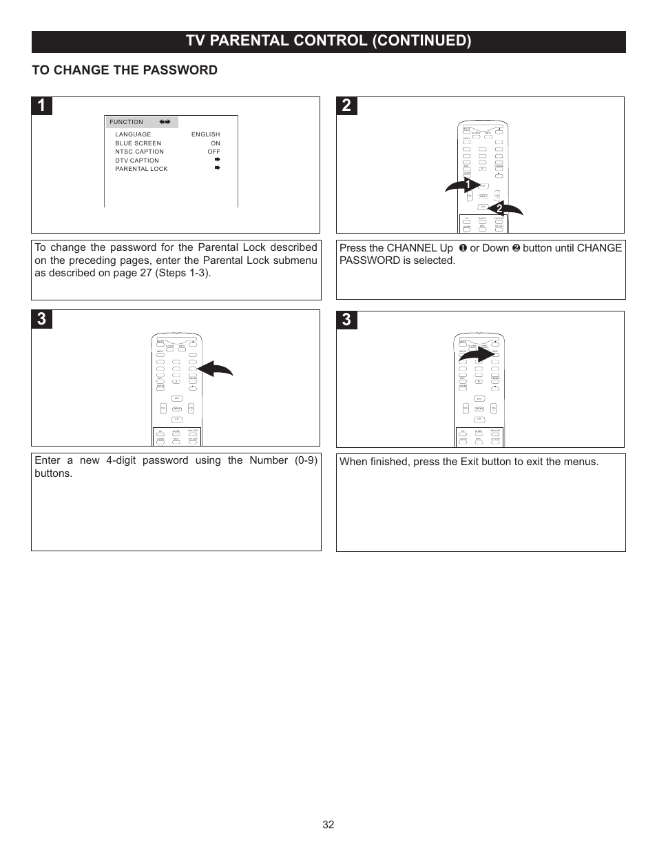Tv parental control (continued) | Memorex MT2028D-BLK User Manual | Page 33 / 82