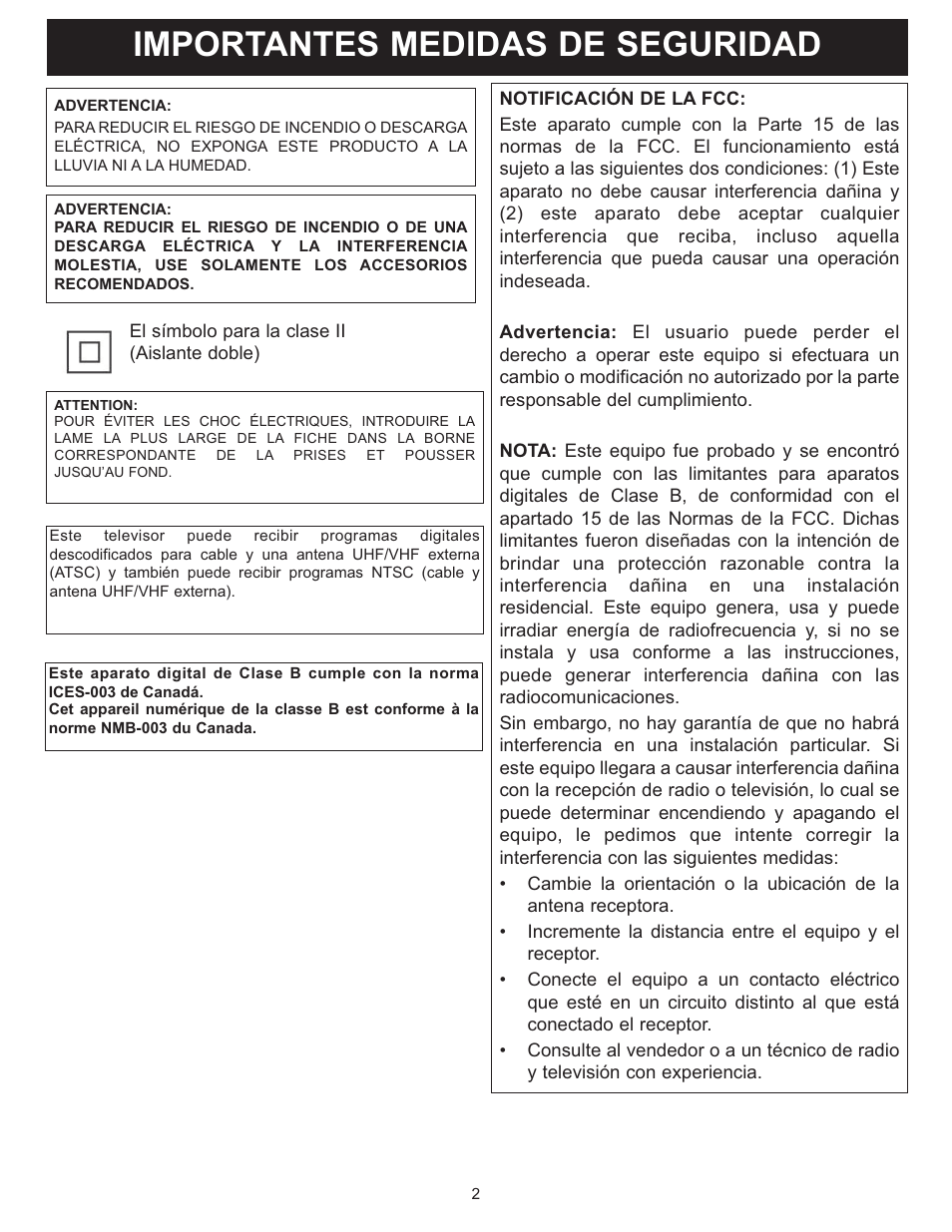 Importantes medidas de seguridad | Memorex MT2028D-BLK User Manual | Page 44 / 82
