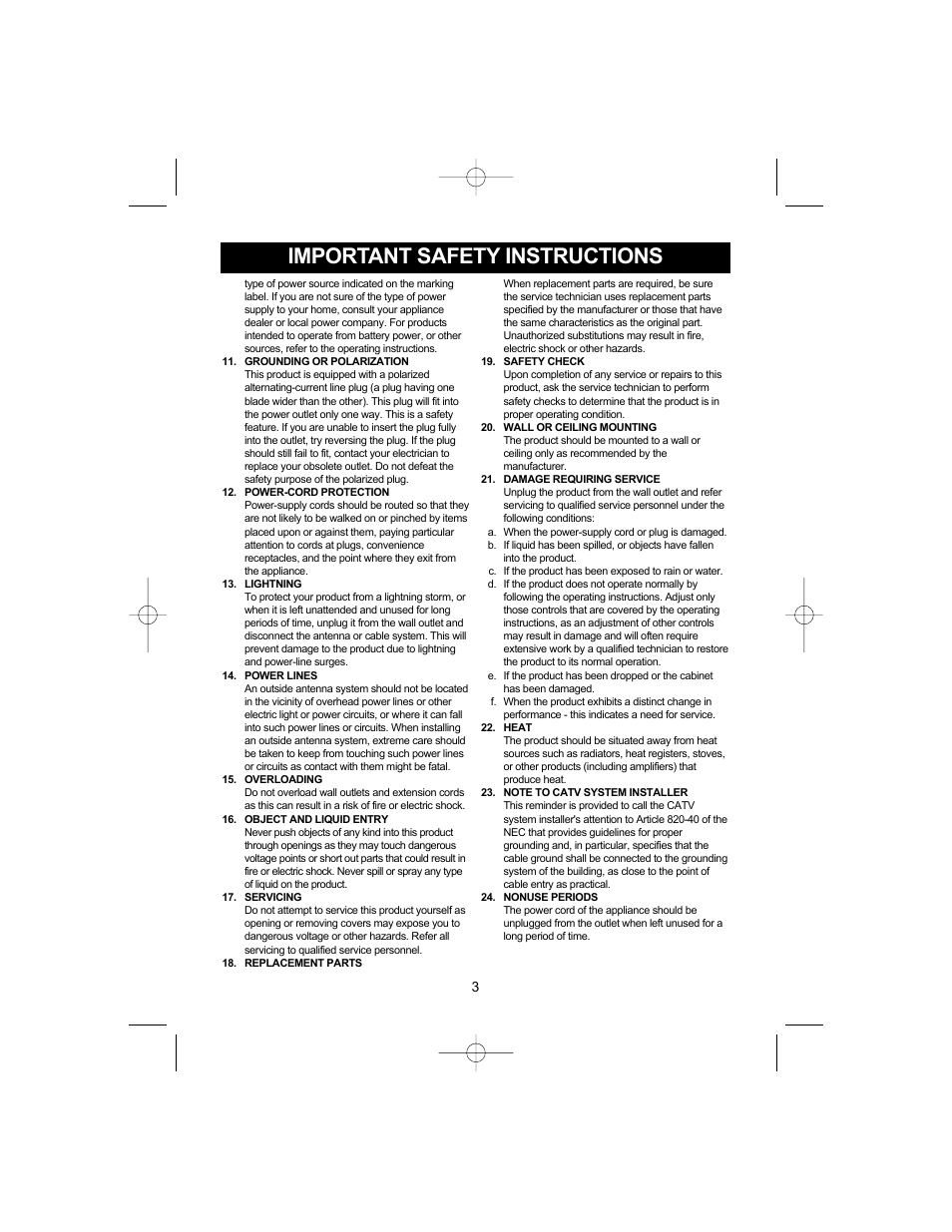 Important safety instructions | Memorex MC2842 User Manual | Page 4 / 19