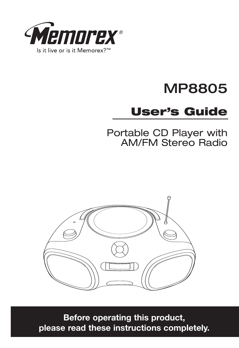 Memorex MP8805 User Manual | 19 pages