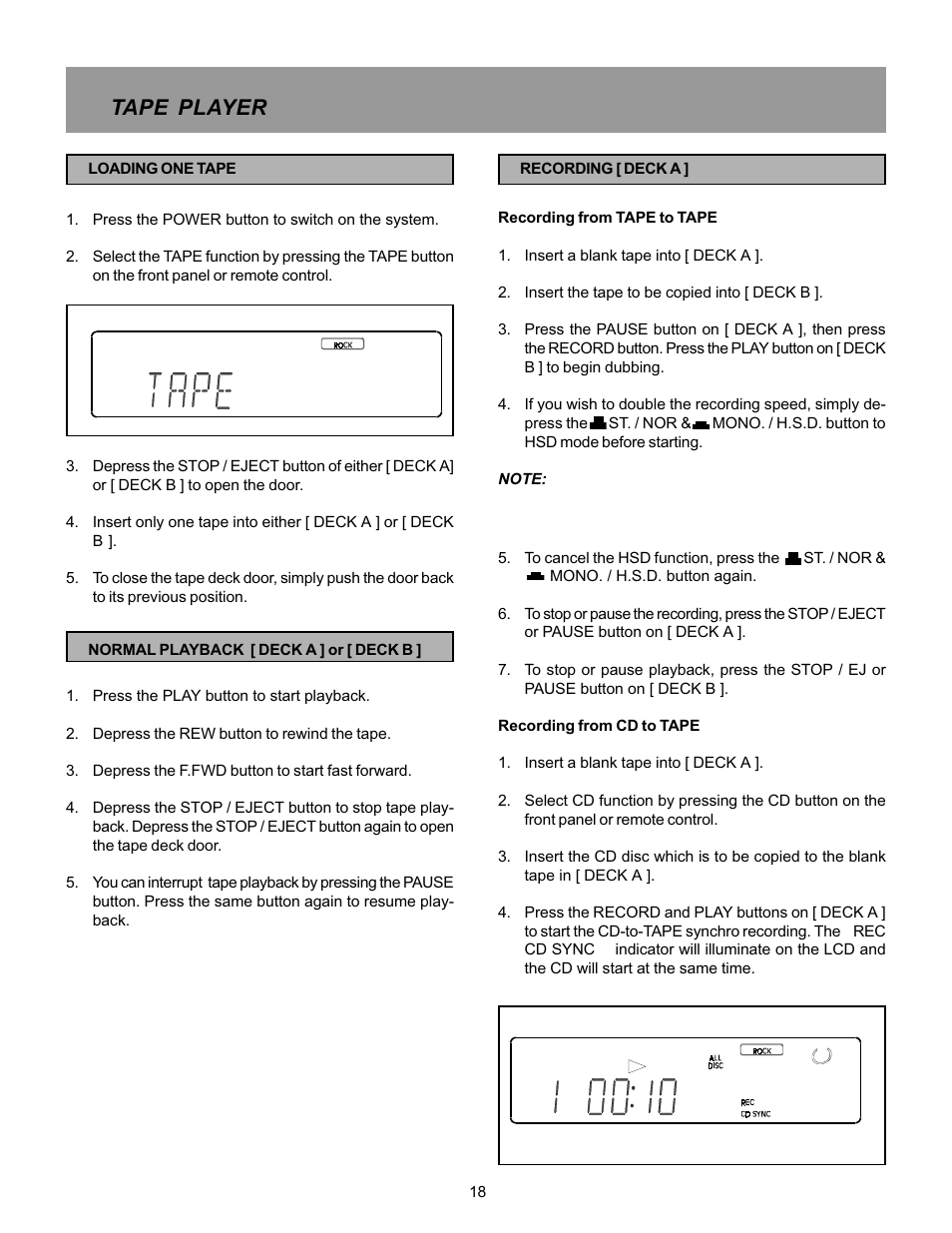 Tape player | Memorex MX5520SPKA User Manual | Page 20 / 26