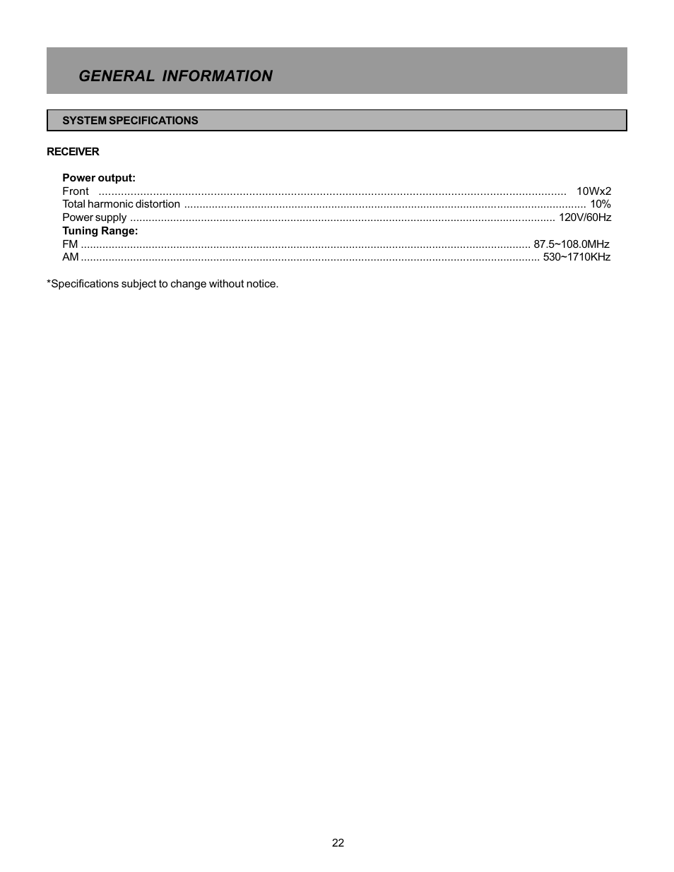 General information | Memorex MX5520SPKA User Manual | Page 24 / 26