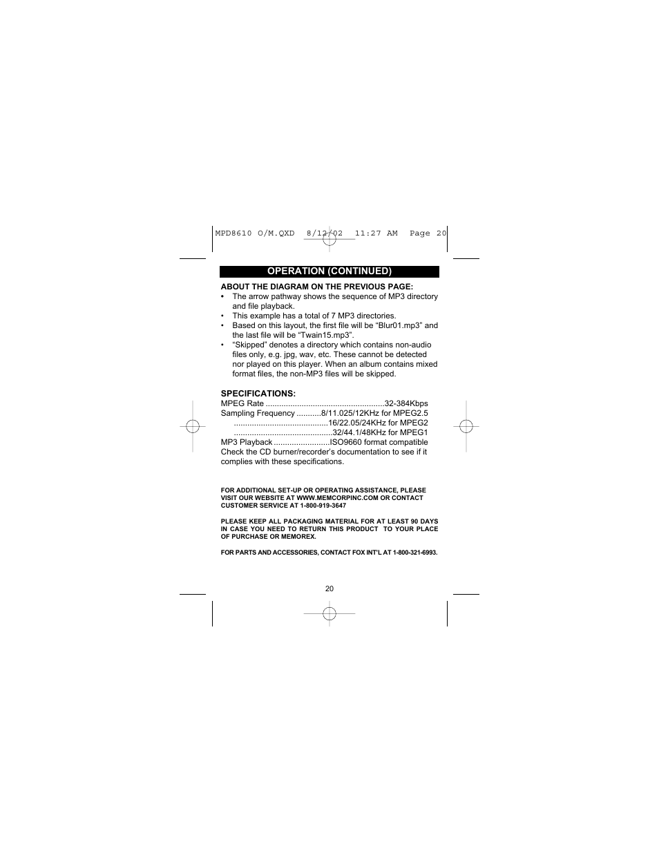 Memorex MPD8610 User Manual | Page 21 / 23