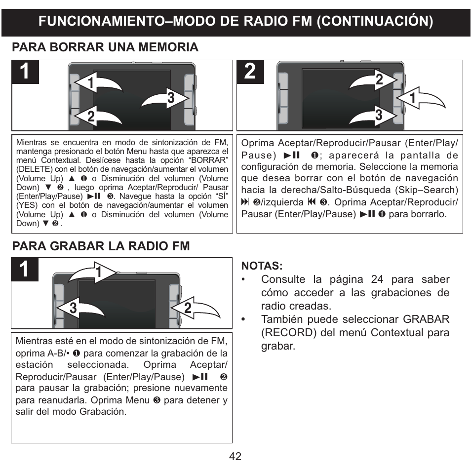 Funcionamiento–modo de radio fm (continuación) | Memorex MMP9008 User Manual | Page 113 / 142