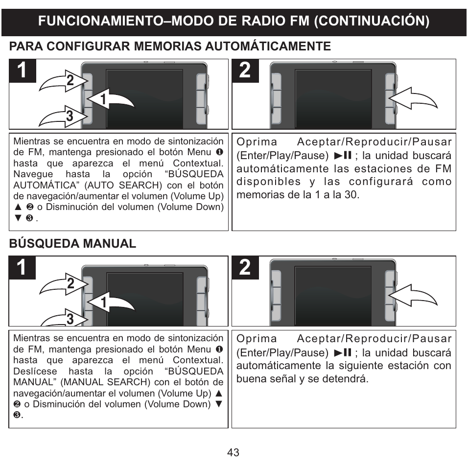 Funcionamiento–modo de radio fm (continuación) | Memorex MMP9008 User Manual | Page 114 / 142