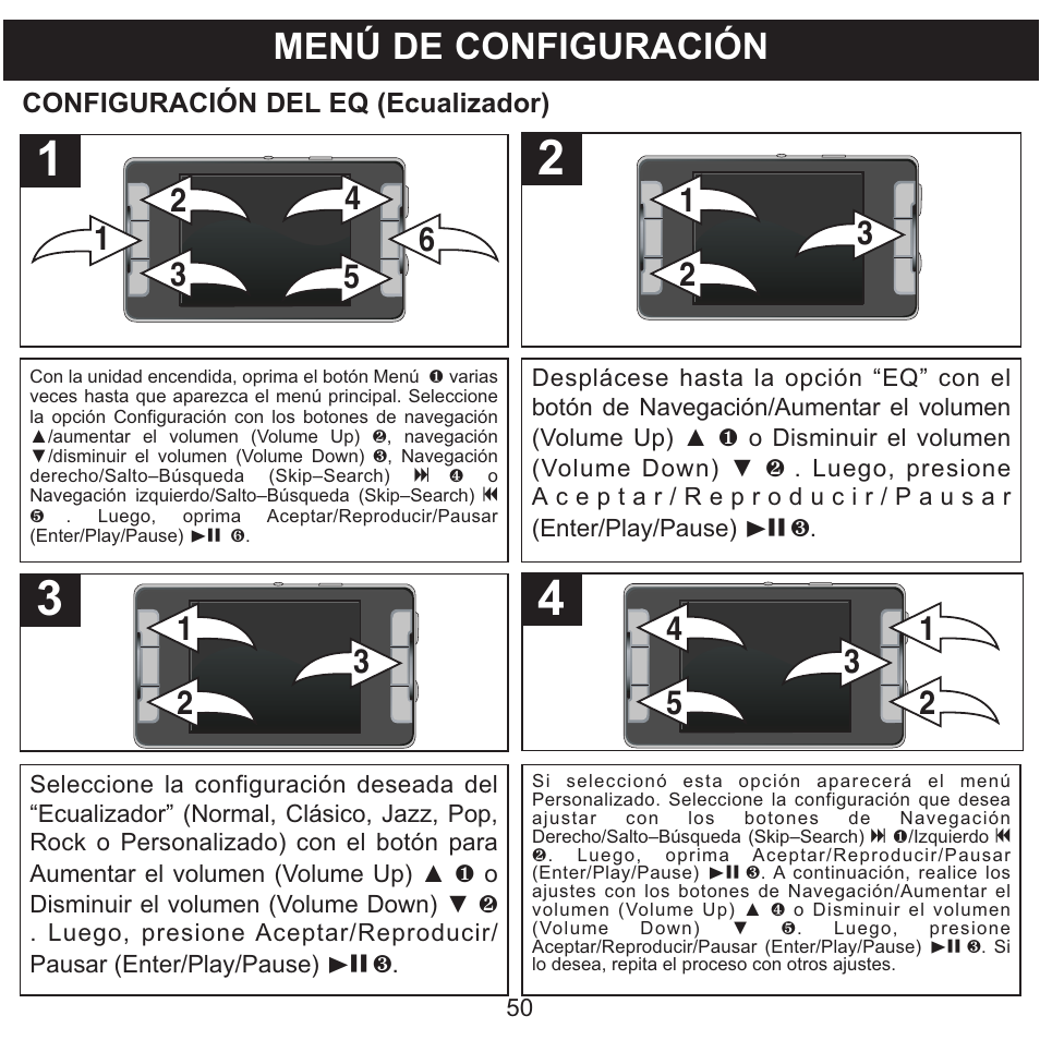 Menú de configuración | Memorex MMP9008 User Manual | Page 121 / 142
