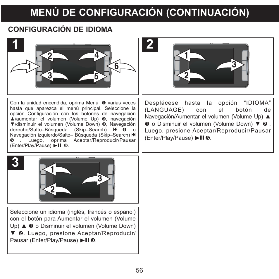 Menú de configuración (continuación) | Memorex MMP9008 User Manual | Page 127 / 142