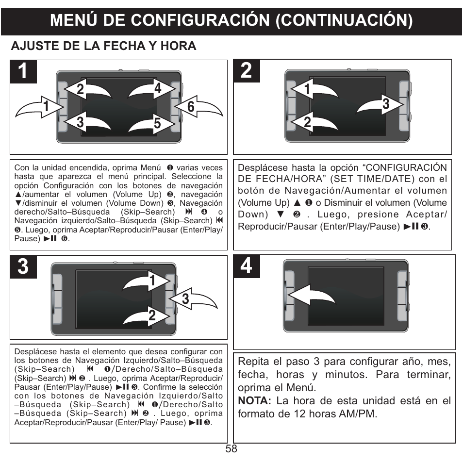 Menú de configuración (continuación) | Memorex MMP9008 User Manual | Page 129 / 142